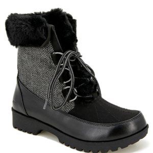 Black/Gray JBU Southgate Herringbone Women's Weather-Ready Winter Boots